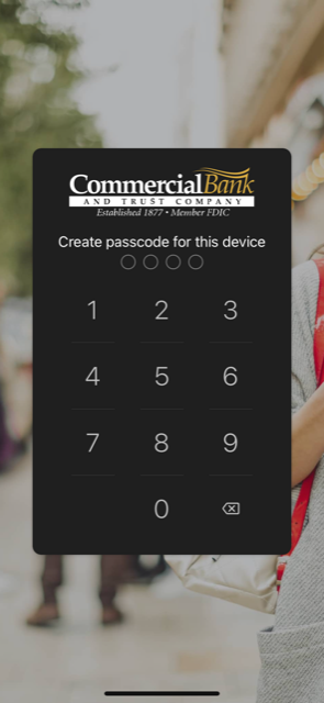 Banno Mobile create passcode